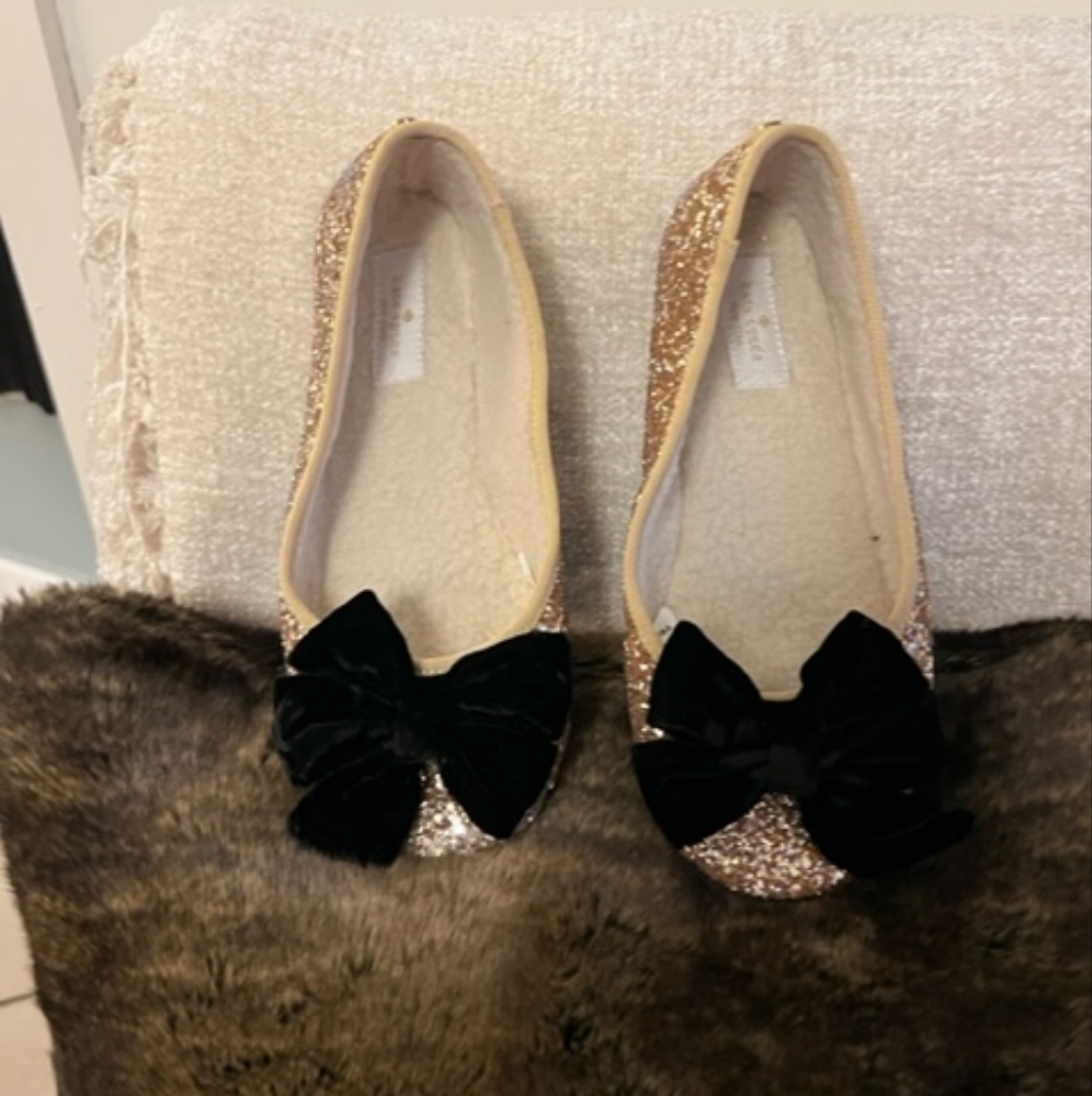 Kate Spade gold slipper shoes size 7